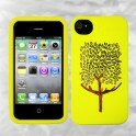 Чехол для iPhone 4/4S BioCase, желтый с рисунком (Made in USA)